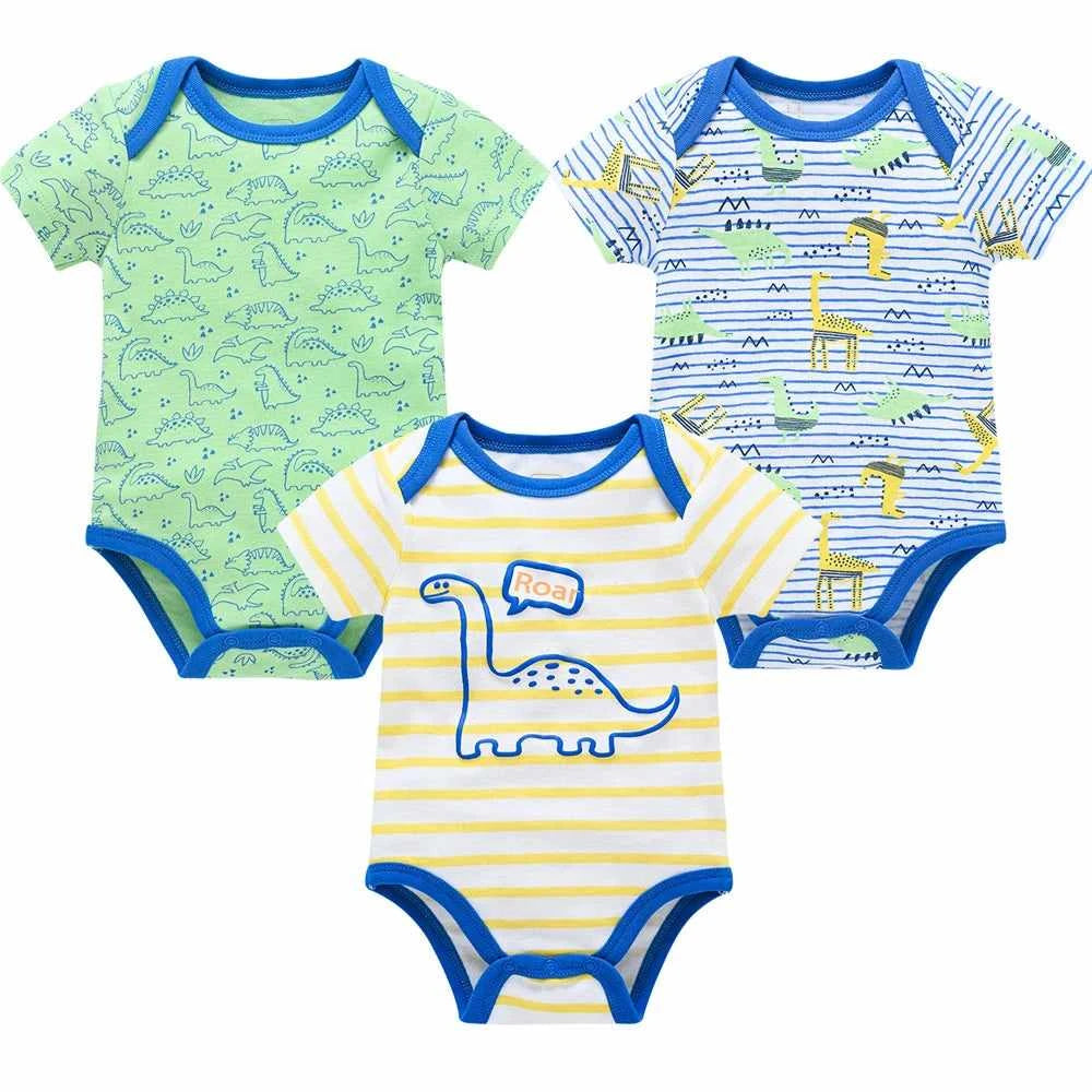 Tiny Trend Cotton Baby Bodysuits 3-Pack or 6-Pack | Short Sleeve | Sizes 0–3M to 9–12M
