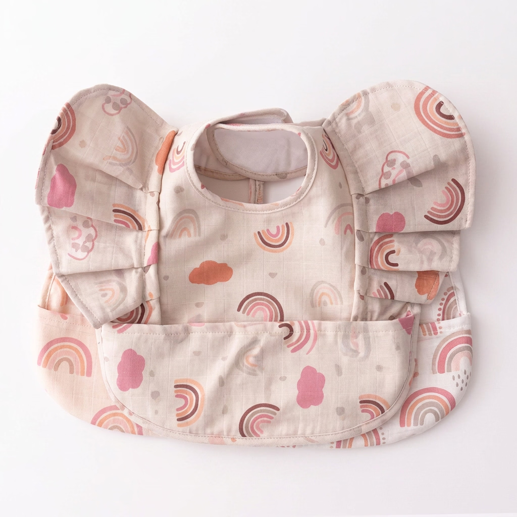 Tiny Trend Angel Elephant Baby Bibs | Waterproof PU | Crumb Catcher | Ages 6M–3Y