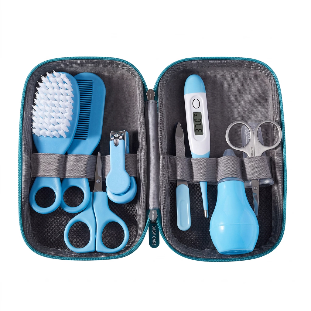 Tiny Trend Baby Care Essentials Kit | 8-Piece Grooming Set | Newborn Baby Gift