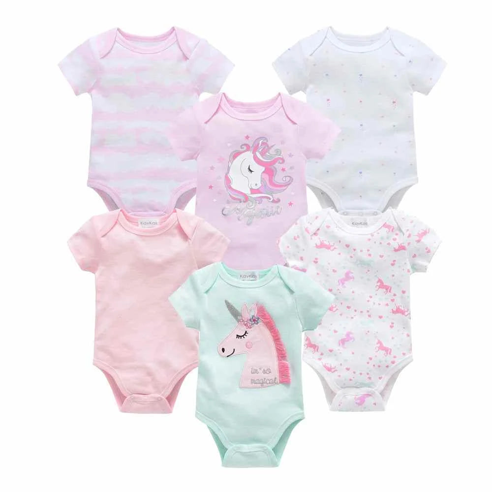 Tiny Trend Cotton Baby Bodysuits 3-Pack or 6-Pack | Short Sleeve | Sizes 0–3M to 9–12M