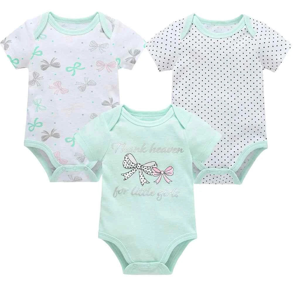 Tiny Trend Cotton Baby Bodysuits 3-Pack or 6-Pack | Short Sleeve | Sizes 0–3M to 9–12M