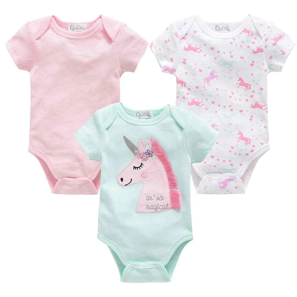 Tiny Trend Cotton Baby Bodysuits 3-Pack or 6-Pack | Short Sleeve | Sizes 0–3M to 9–12M