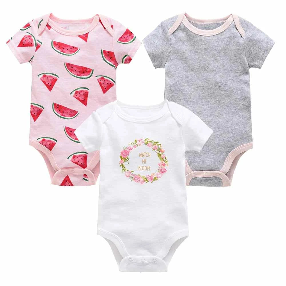 Tiny Trend Cotton Baby Bodysuits 3-Pack or 6-Pack | Short Sleeve | Sizes 0–3M to 9–12M