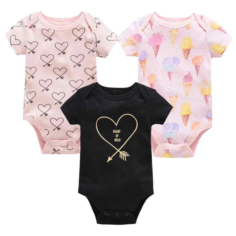 Tiny Trend Cotton Baby Bodysuits 3-Pack or 6-Pack | Short Sleeve | Sizes 0–3M to 9–12M