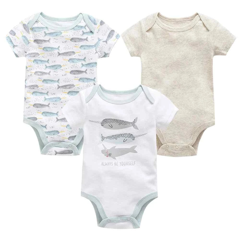 Tiny Trend Cotton Baby Bodysuits 3-Pack or 6-Pack | Short Sleeve | Sizes 0–3M to 9–12M