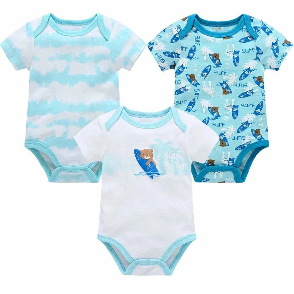 Tiny Trend Cotton Baby Bodysuits 3-Pack or 6-Pack | Short Sleeve | Sizes 0–3M to 9–12M