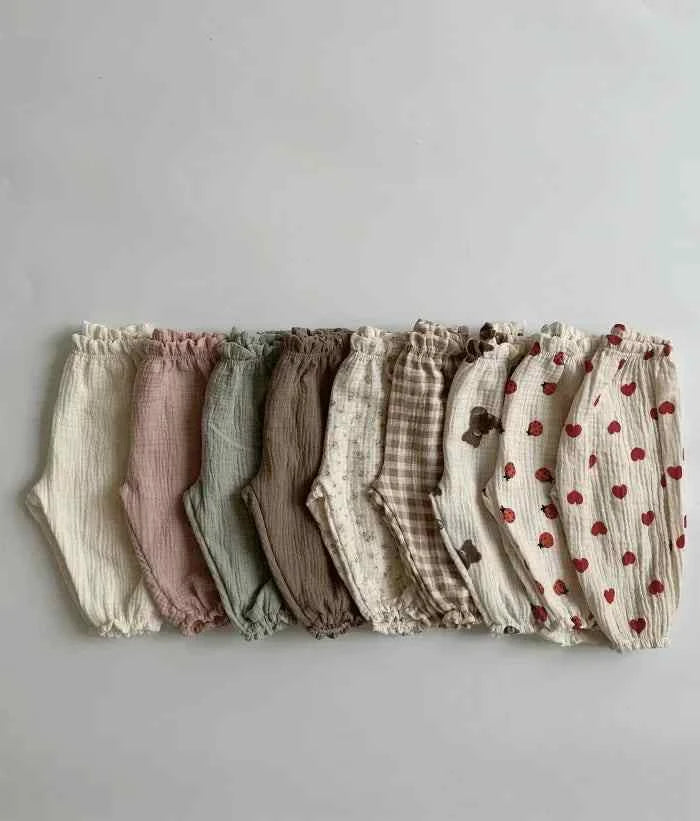 Tiny Trend Soft Print Baby & Toddler Pants | Cotton-Linen Blend