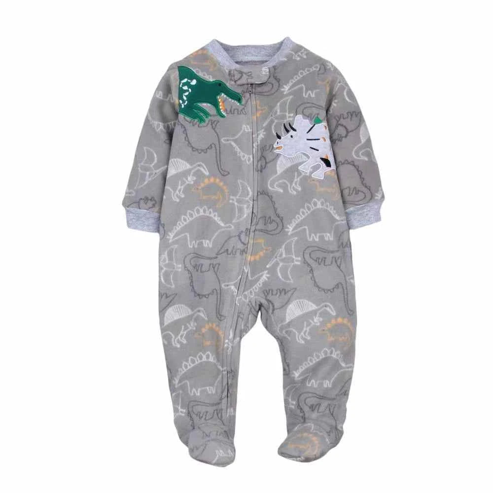Tiny Trend Animal Fleece Zip-Up Romper for Newborns | Unisex | Sizes 0–12M