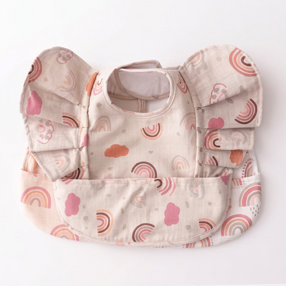 Tiny Trend Angel Elephant Baby Bibs | Waterproof PU | Crumb Catcher | Ages 6M–3Y