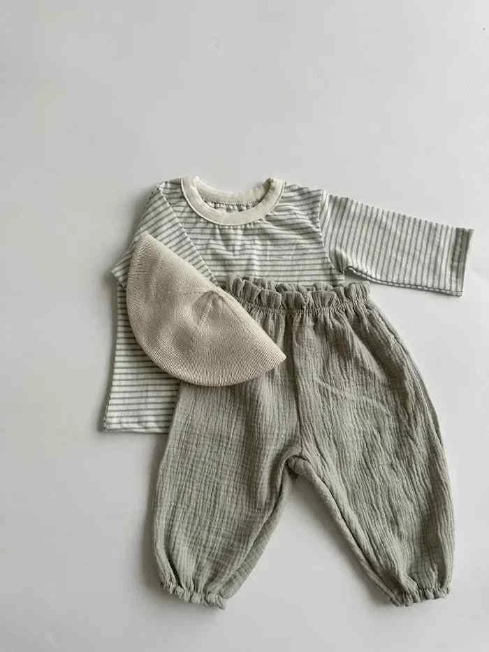 Tiny Trend Soft Print Baby & Toddler Pants | Cotton-Linen Blend