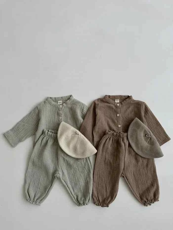 Tiny Trend Soft Print Baby & Toddler Pants | Cotton-Linen Blend