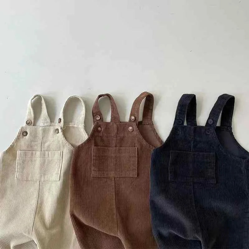 Tiny Trend Corduroy Suspender Romper for Toddlers | Unisex | Sizes 6m-24m