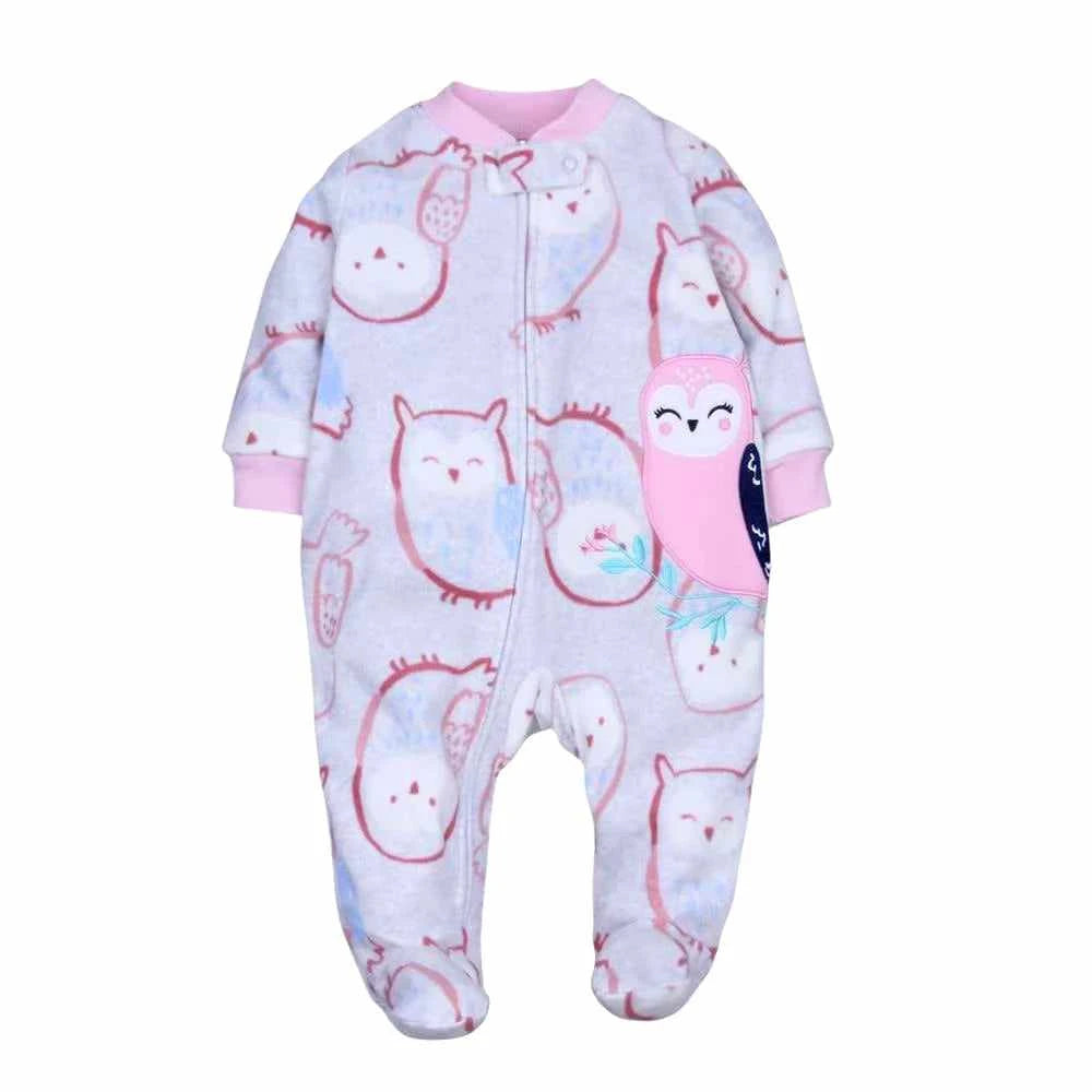 Tiny Trend Animal Fleece Zip-Up Romper for Newborns | Unisex | Sizes 0–12M