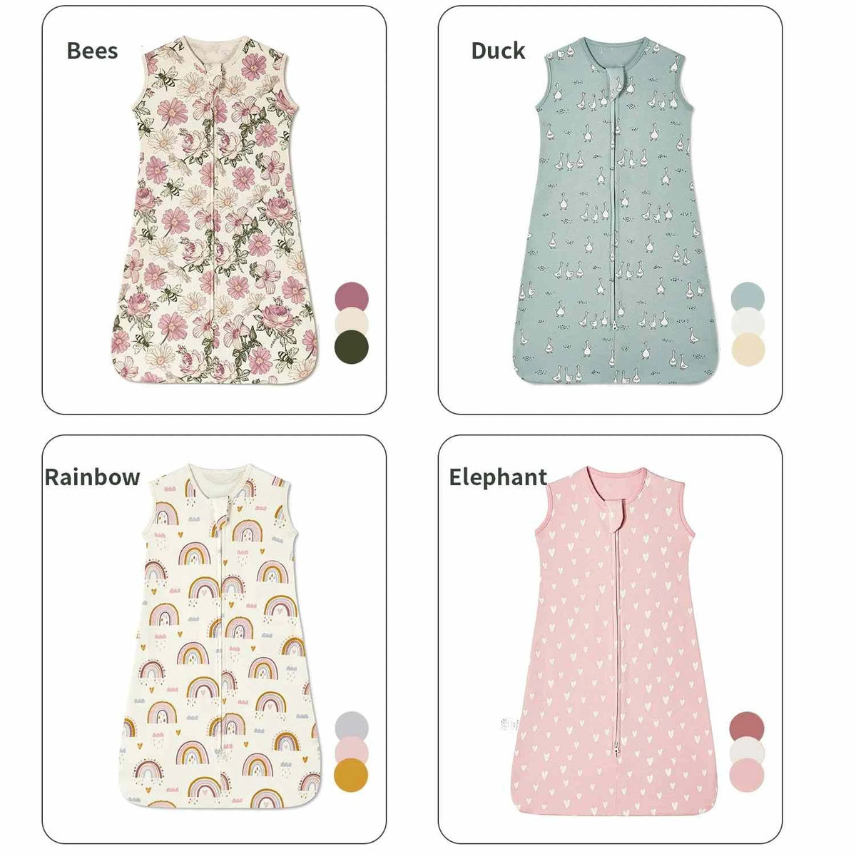 Tiny Trend Cotton Baby Sleep Sack | Sleeveless Wearable Blanket | Two-Way Zipper | Ages 1–3Y