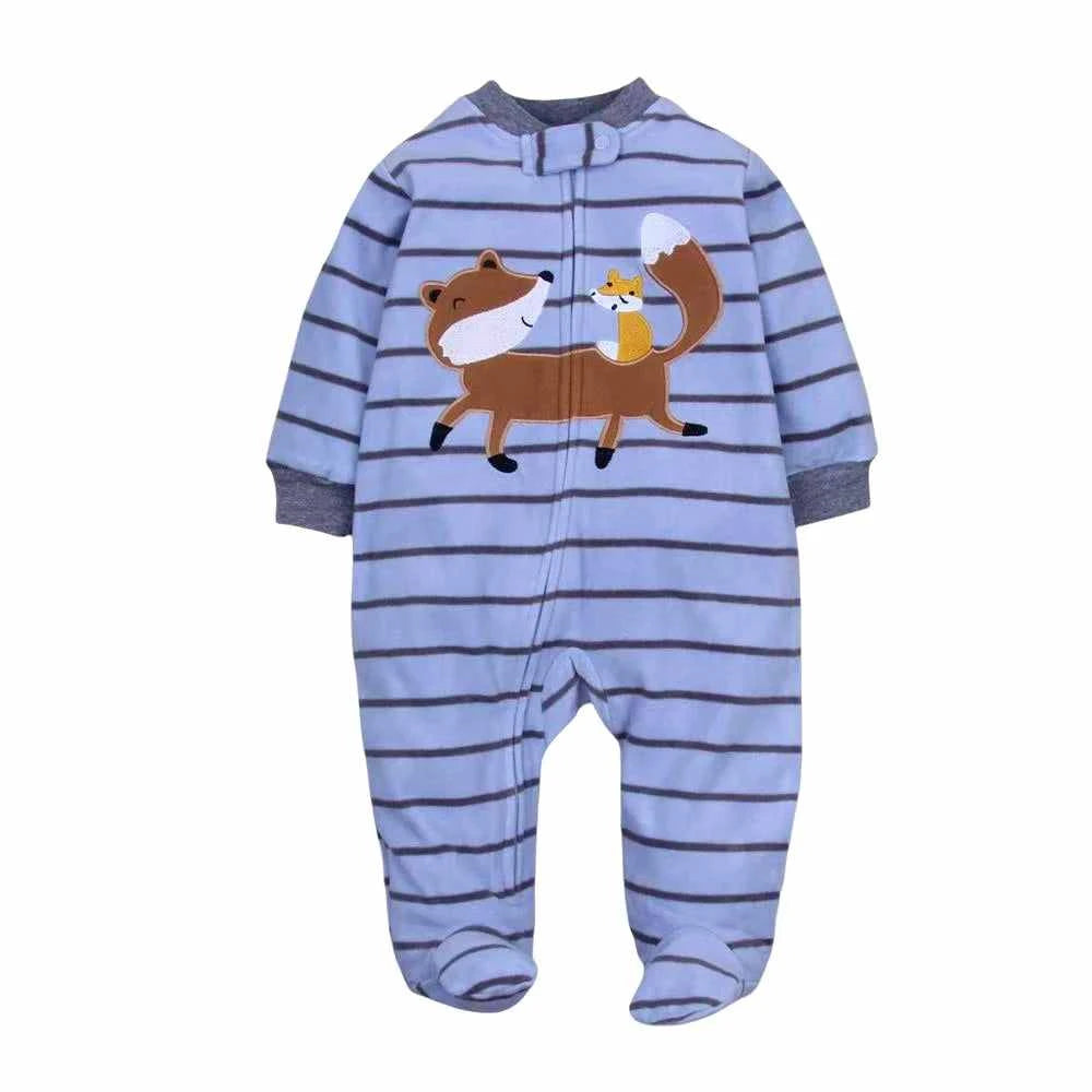Tiny Trend Animal Fleece Zip-Up Romper for Newborns | Unisex | Sizes 0–12M