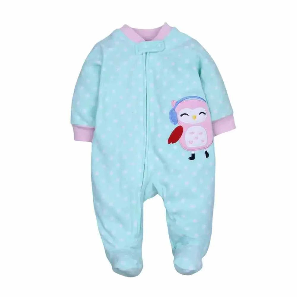 Tiny Trend Animal Fleece Zip-Up Romper for Newborns | Unisex | Sizes 0–12M