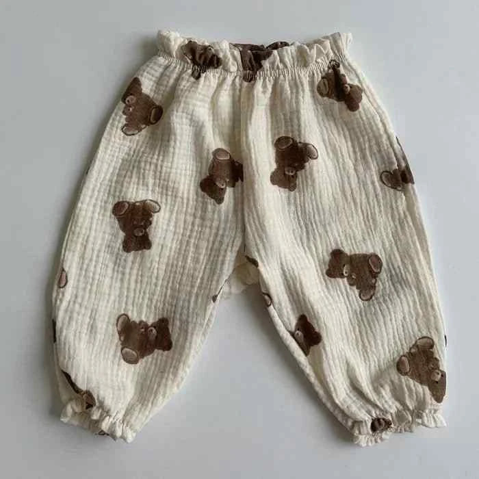 Tiny Trend Soft Print Baby & Toddler Pants | Cotton-Linen Blend