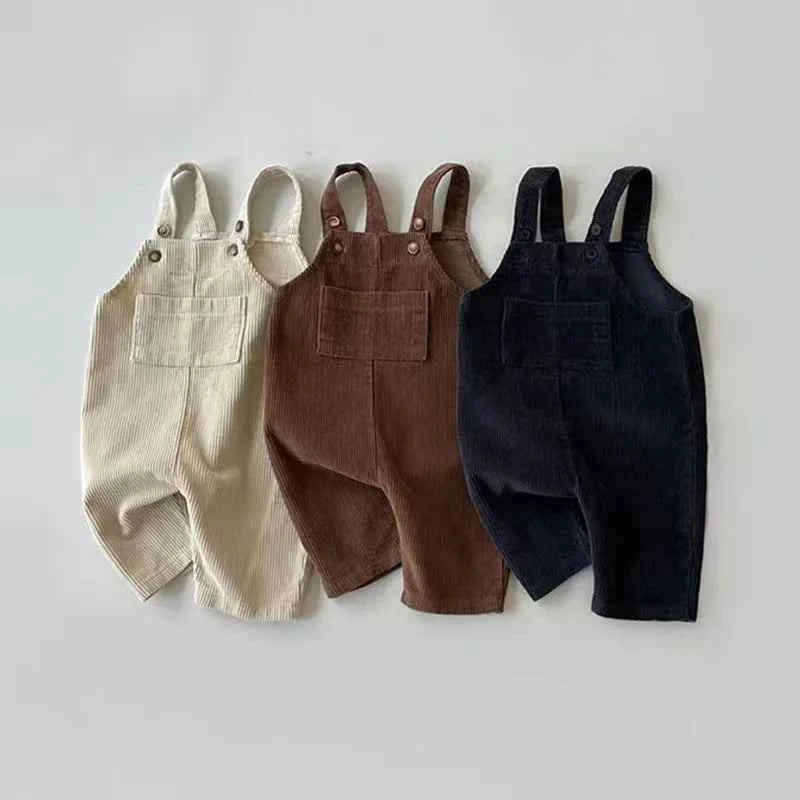 Tiny Trend Corduroy Suspender Romper for Toddlers | Unisex | Sizes 6m-24m