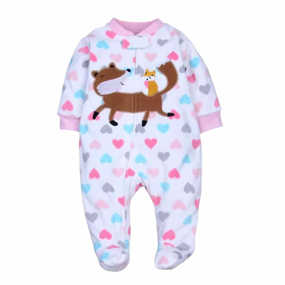 Tiny Trend Animal Fleece Zip-Up Romper for Newborns | Unisex | Sizes 0–12M