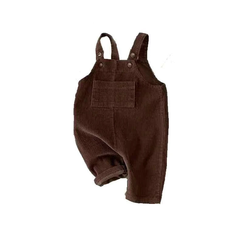 Tiny Trend Corduroy Suspender Romper for Toddlers | Unisex | Sizes 6m-24m