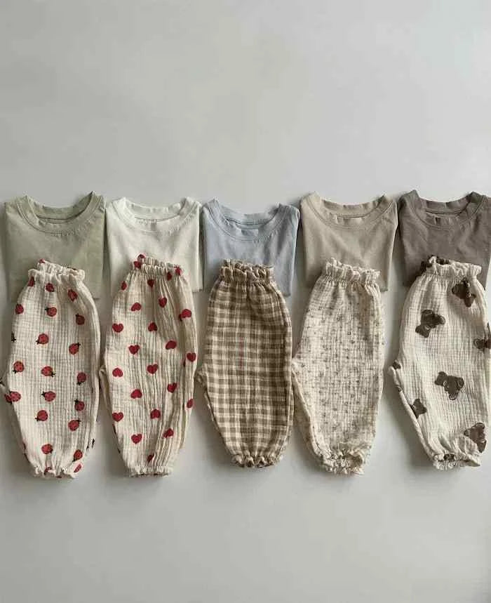 Tiny Trend Soft Print Baby & Toddler Pants | Cotton-Linen Blend
