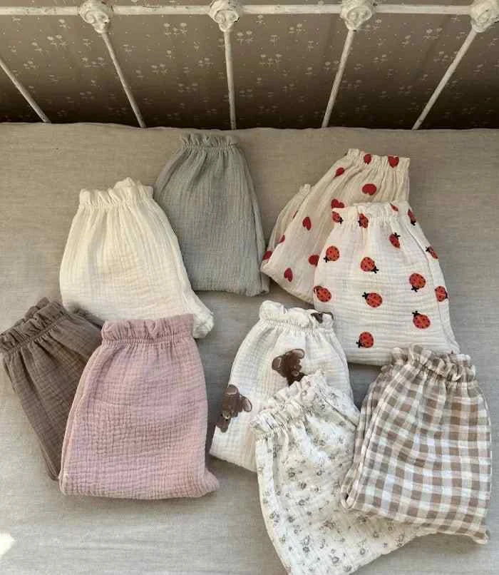 Tiny Trend Soft Print Baby & Toddler Pants | Cotton-Linen Blend