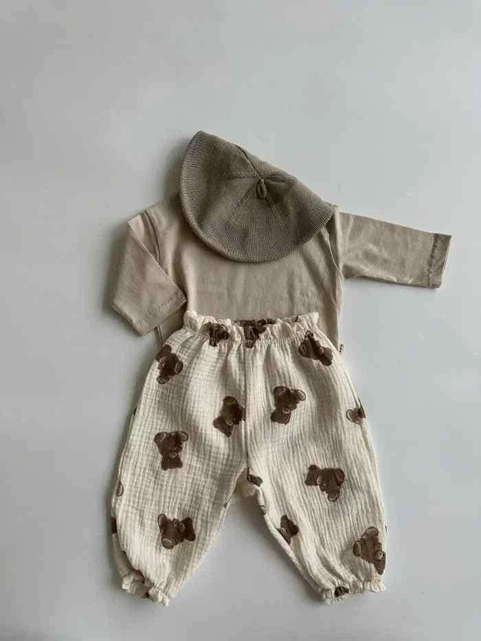 Tiny Trend Soft Print Baby & Toddler Pants | Cotton-Linen Blend