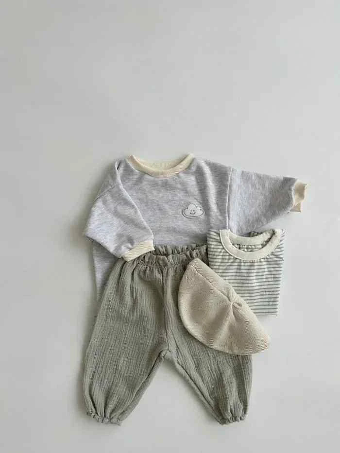 Tiny Trend Soft Print Baby & Toddler Pants | Cotton-Linen Blend