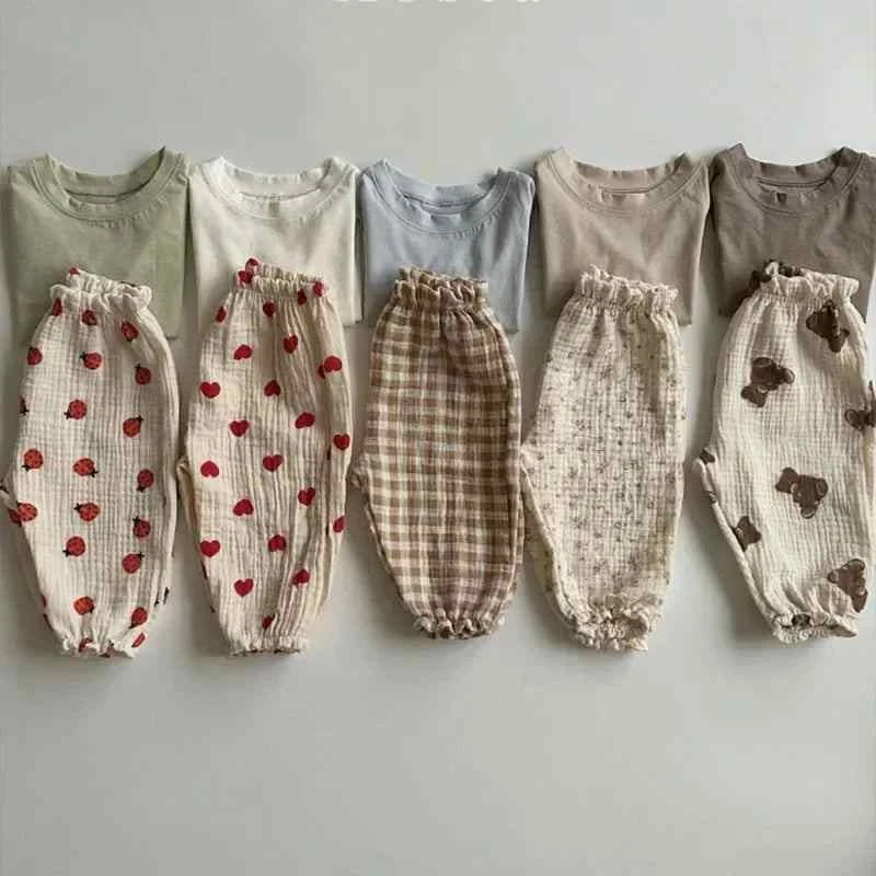 Tiny Trend Soft Print Baby & Toddler Pants | Cotton-Linen Blend